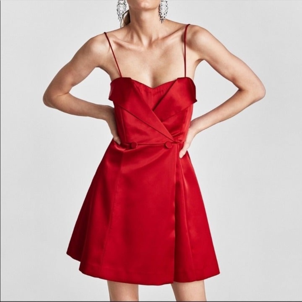 Zara Dress - Red Tuxedo Style